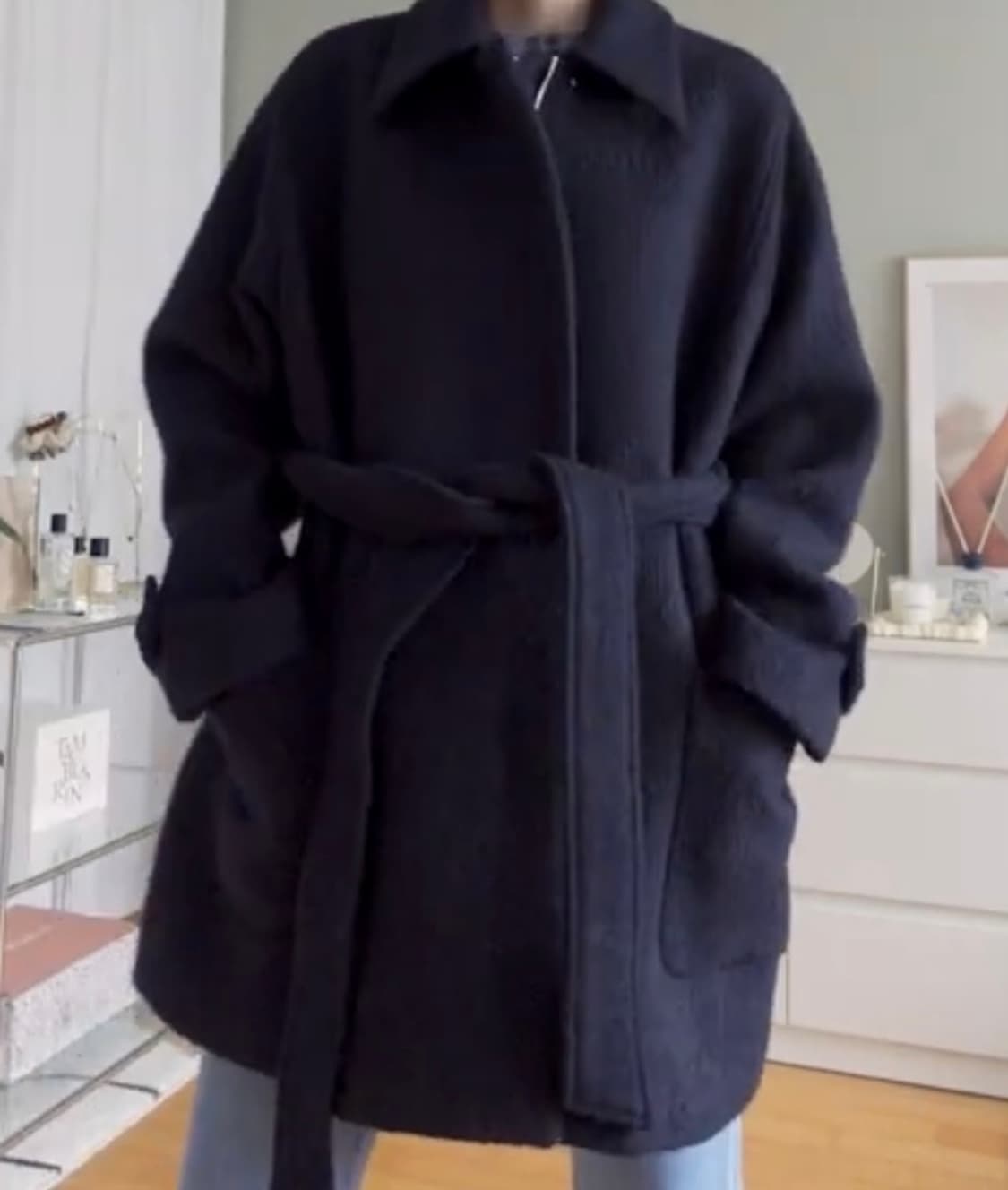 oef 오이에프 더블 포켓 하프 코트 상품이미지6