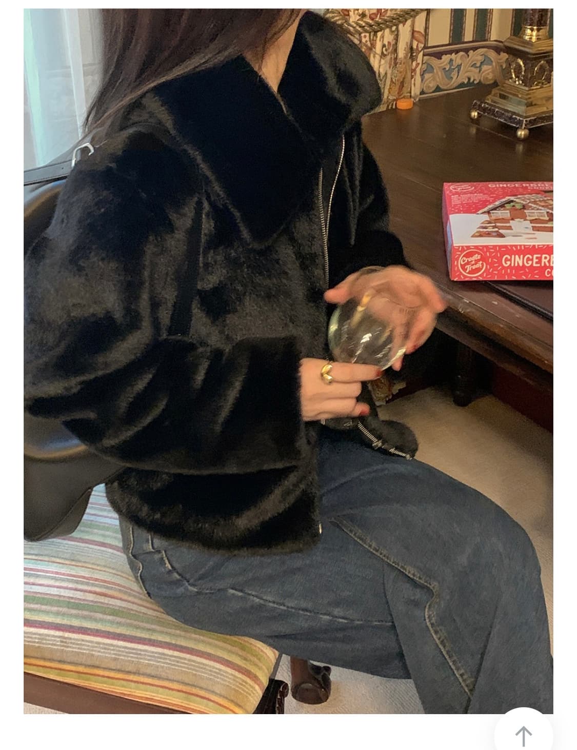 블랙 퍼 자켓 상품이미지1