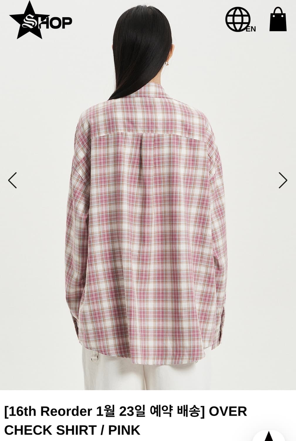 셋업이엑스이) Over Check Shirt PK F 상품이미지2