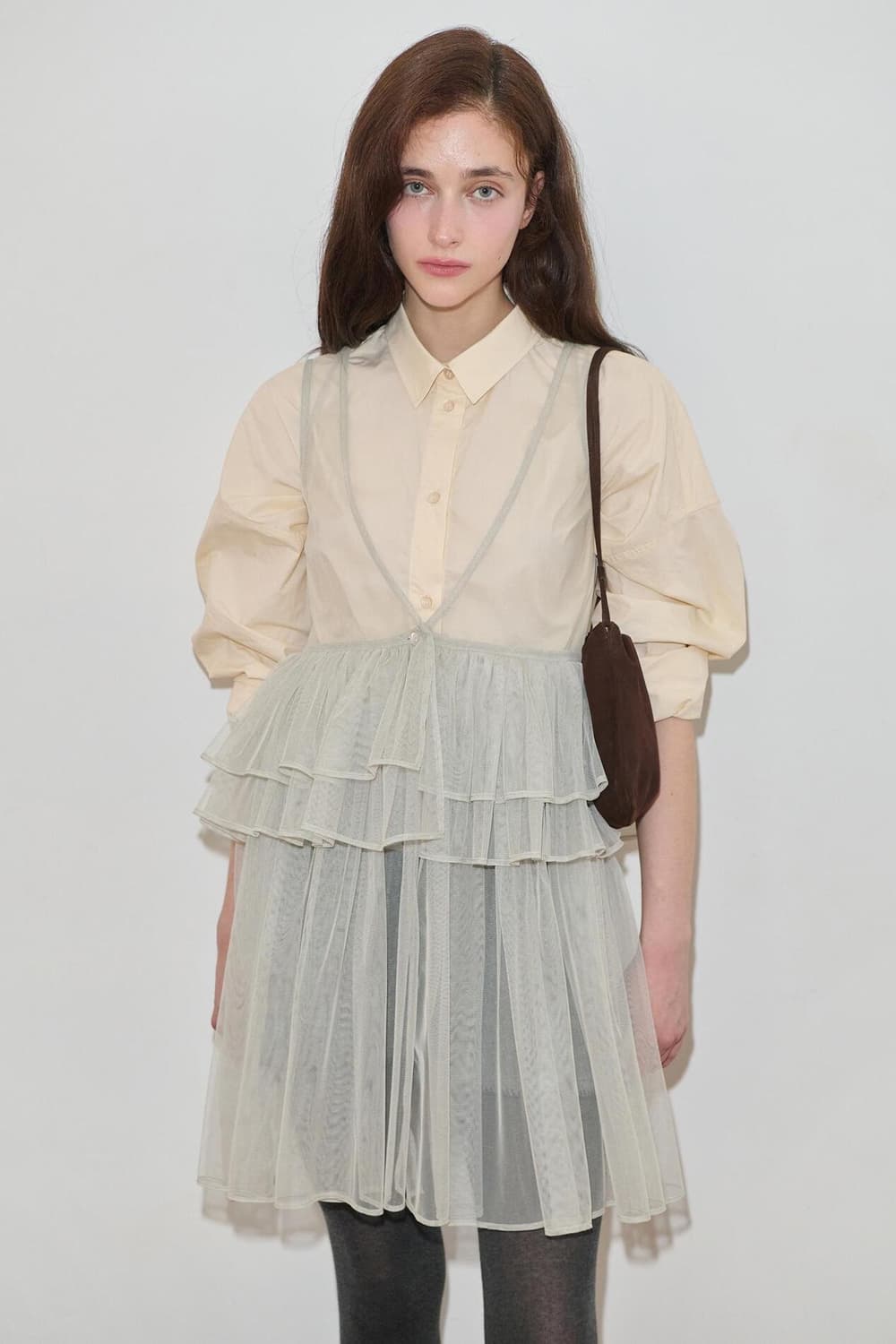시눈 Tulle Midi Dress (Greyish Green) 상품이미지1