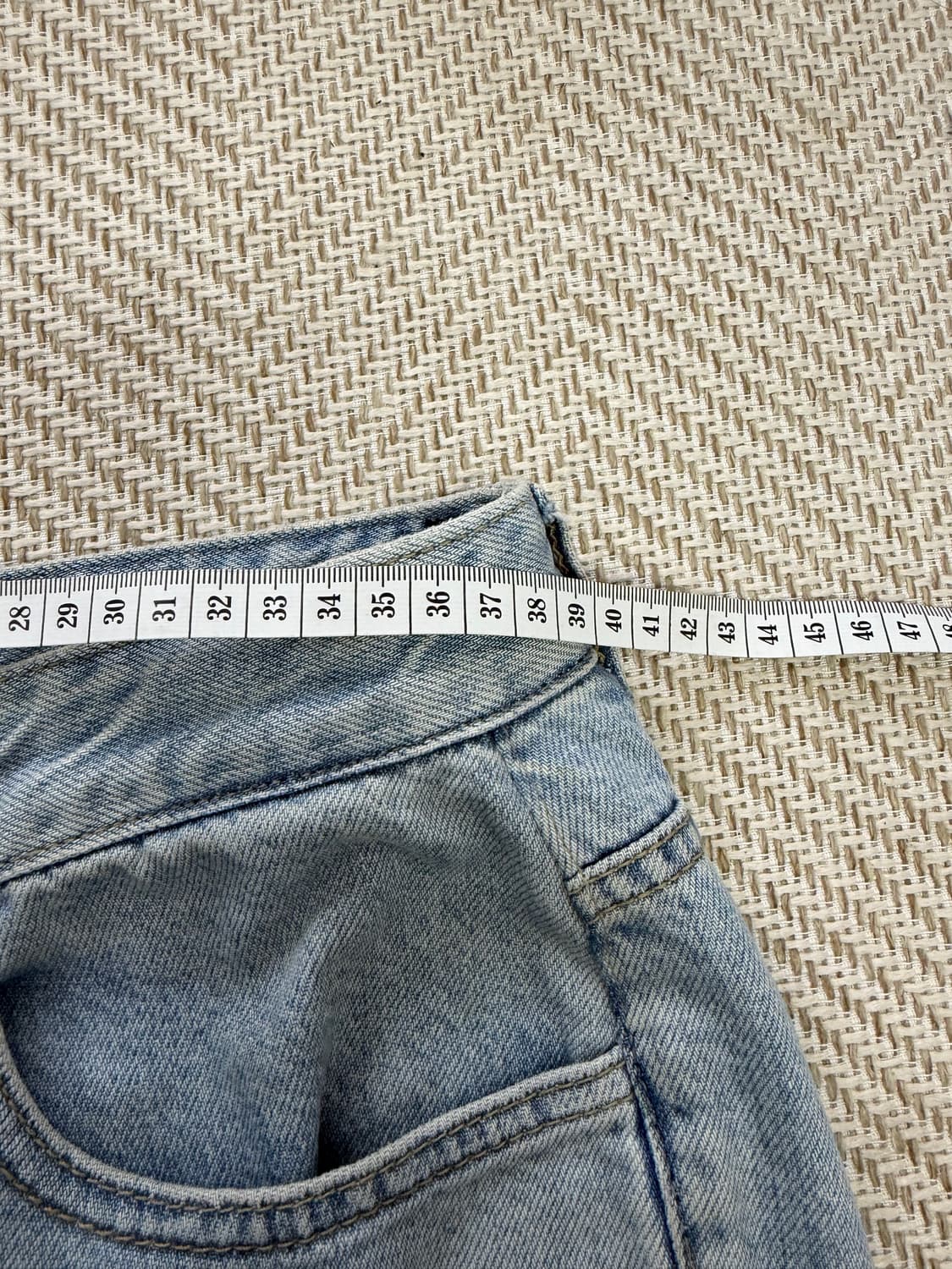 정품) 솔리드옴므 23ss 연청 데님 청바지 46 상품이미지9