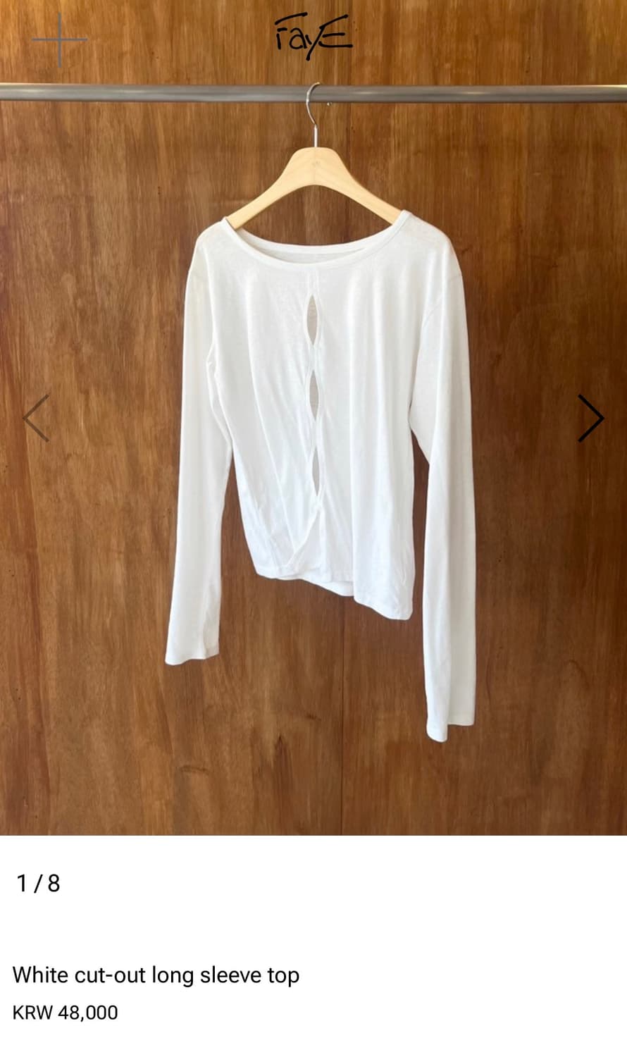 파예 Faye _White cut-out long sleeve top 상품이미지5