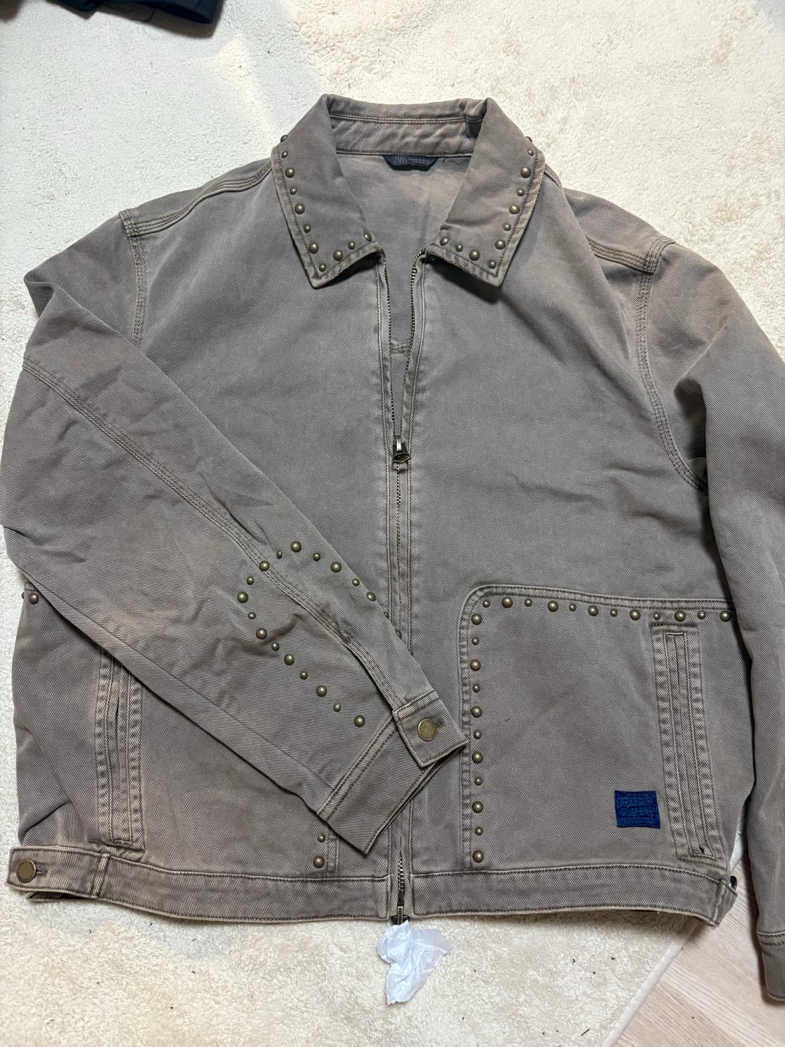 자라 zara 스터드 워싱 워크자켓 XL 상품이미지3