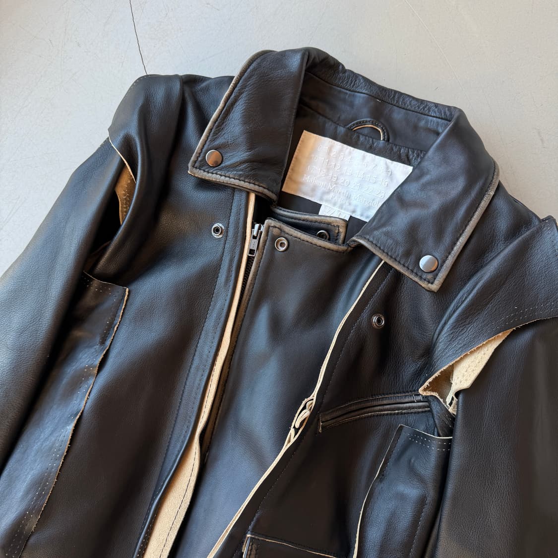 메종 마르지엘라 x H&M 바이커 레더 자켓 상품이미지4