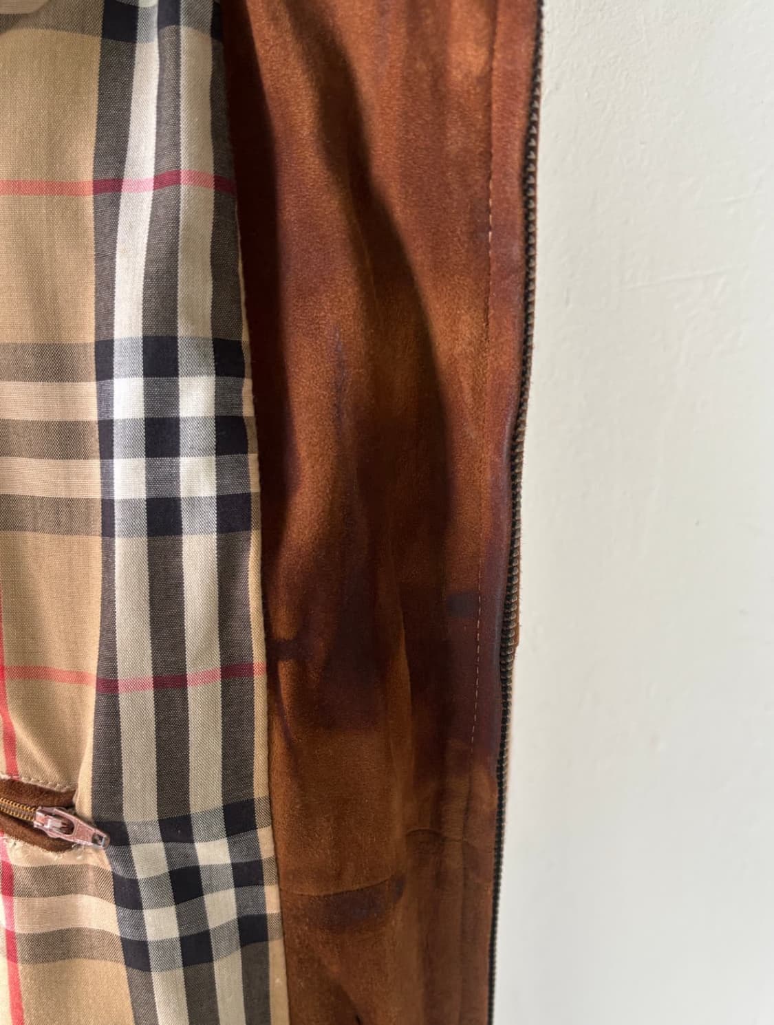 버버리 90‘s 스웨이드 하이넥 블루종 상품이미지8