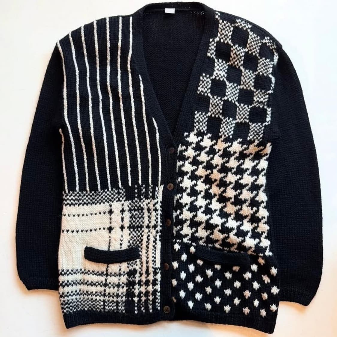80년대 빈티지 패치워크 울 가디건 상품이미지1