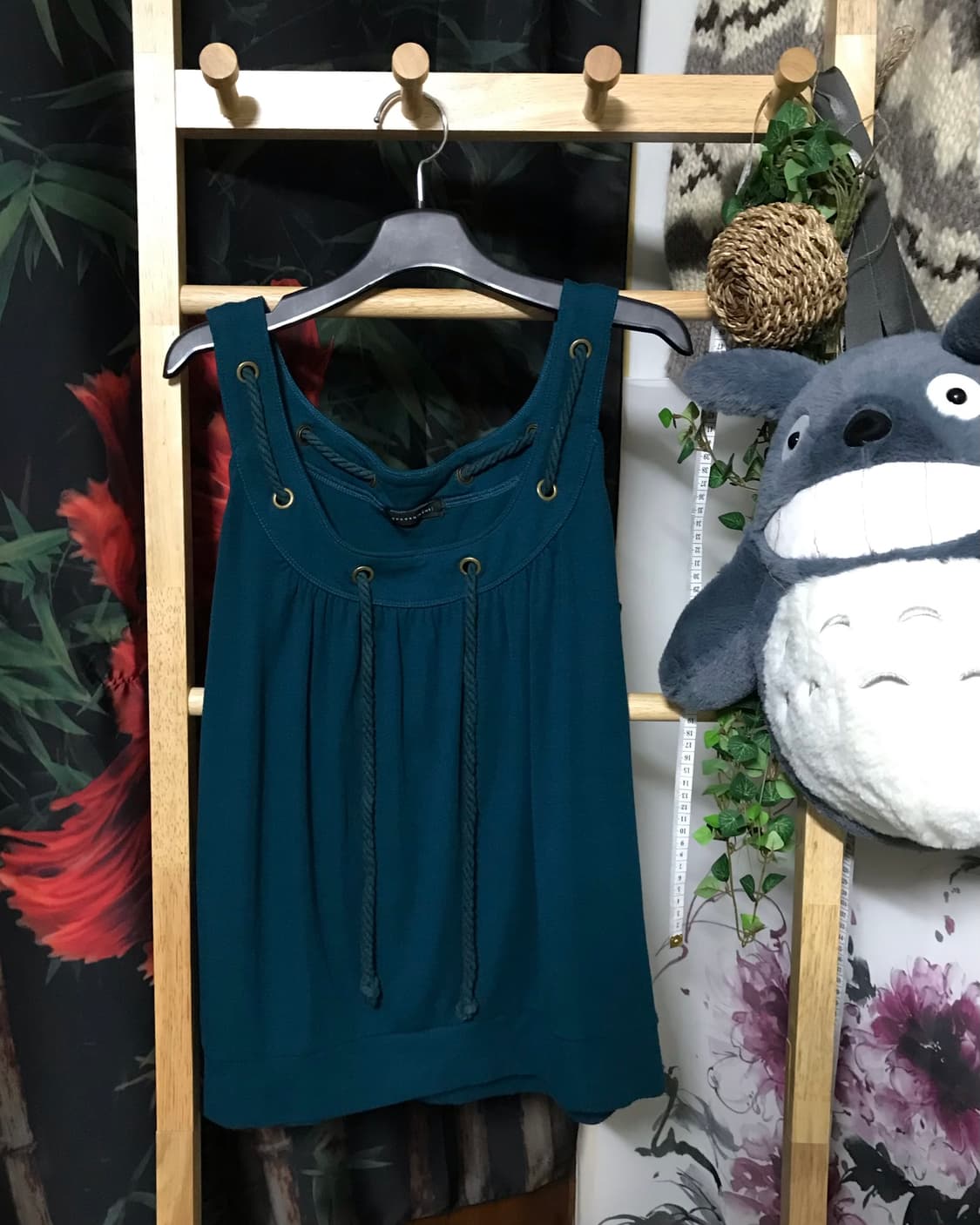 Jp 청록 모리걸 탑 + Jp 카키 밴딩 멀티포켓 스커트 set 상품이미지4