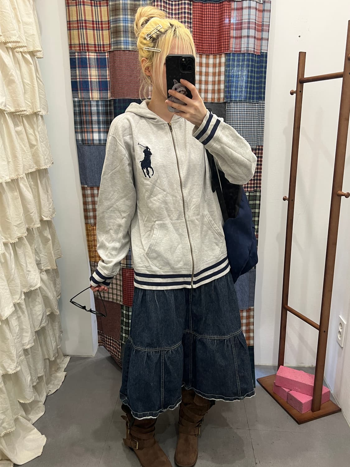 폴로 그레이 빅포니 후드집업 상품이미지4