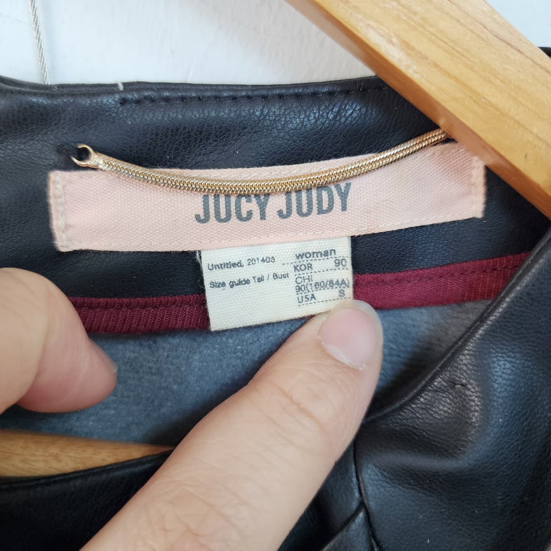 쥬시쥬디 블랙 레더 반팔 원피스 상품이미지7