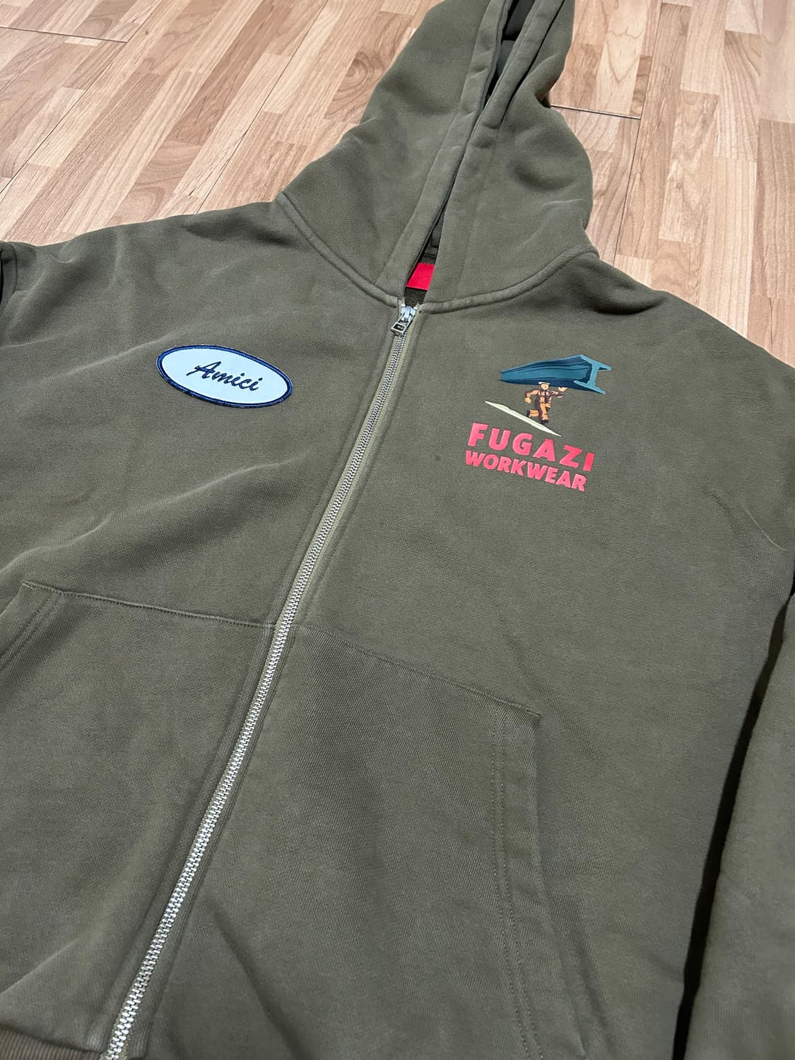 FUGAZI 푸가지 후드집업 BEAM ZIP HOODIE BROWN 상품이미지3