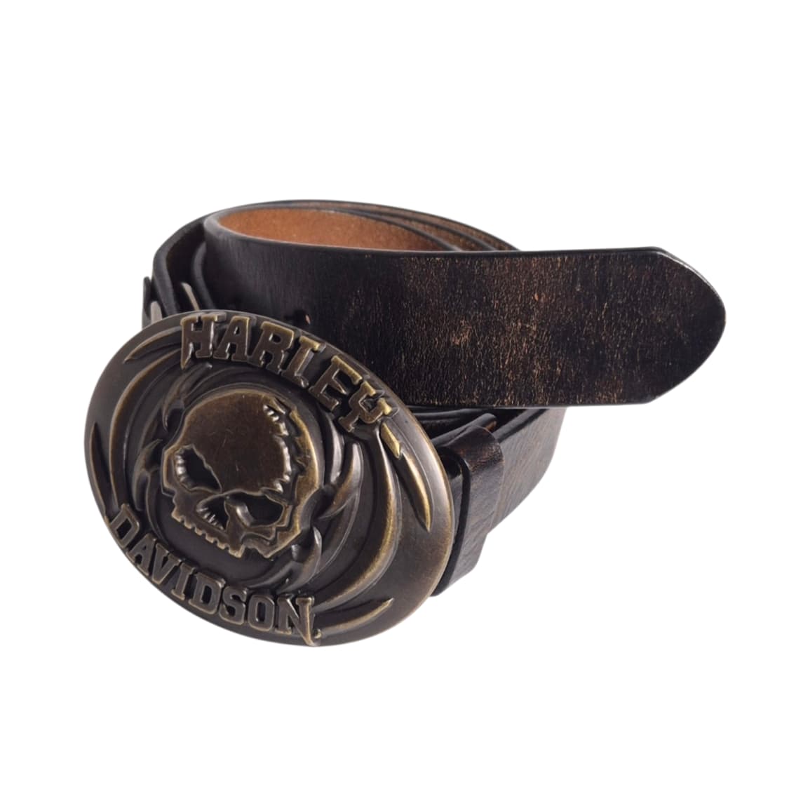 HD) 할리 데이비슨 스컬 로고 레더 벨트 상품이미지2