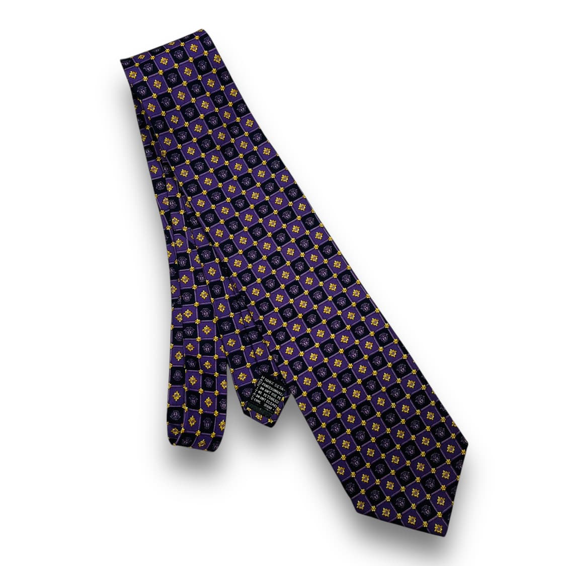 지아니 베르사체 90s 골드 메두사 고딕 퍼플 실크 넥타이 상품이미지2