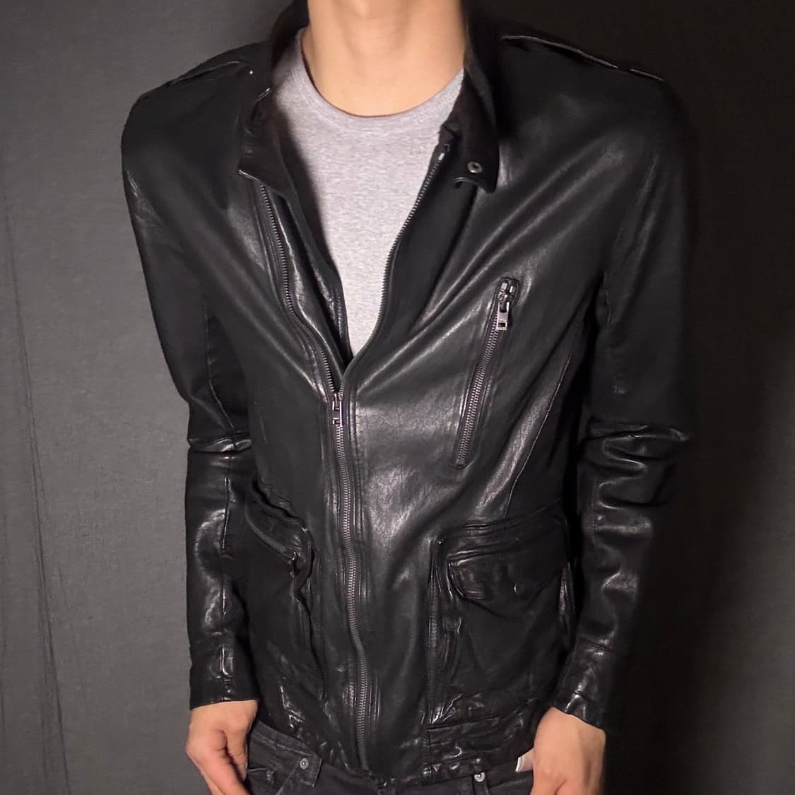 lamb skin leather jacket 상품이미지5