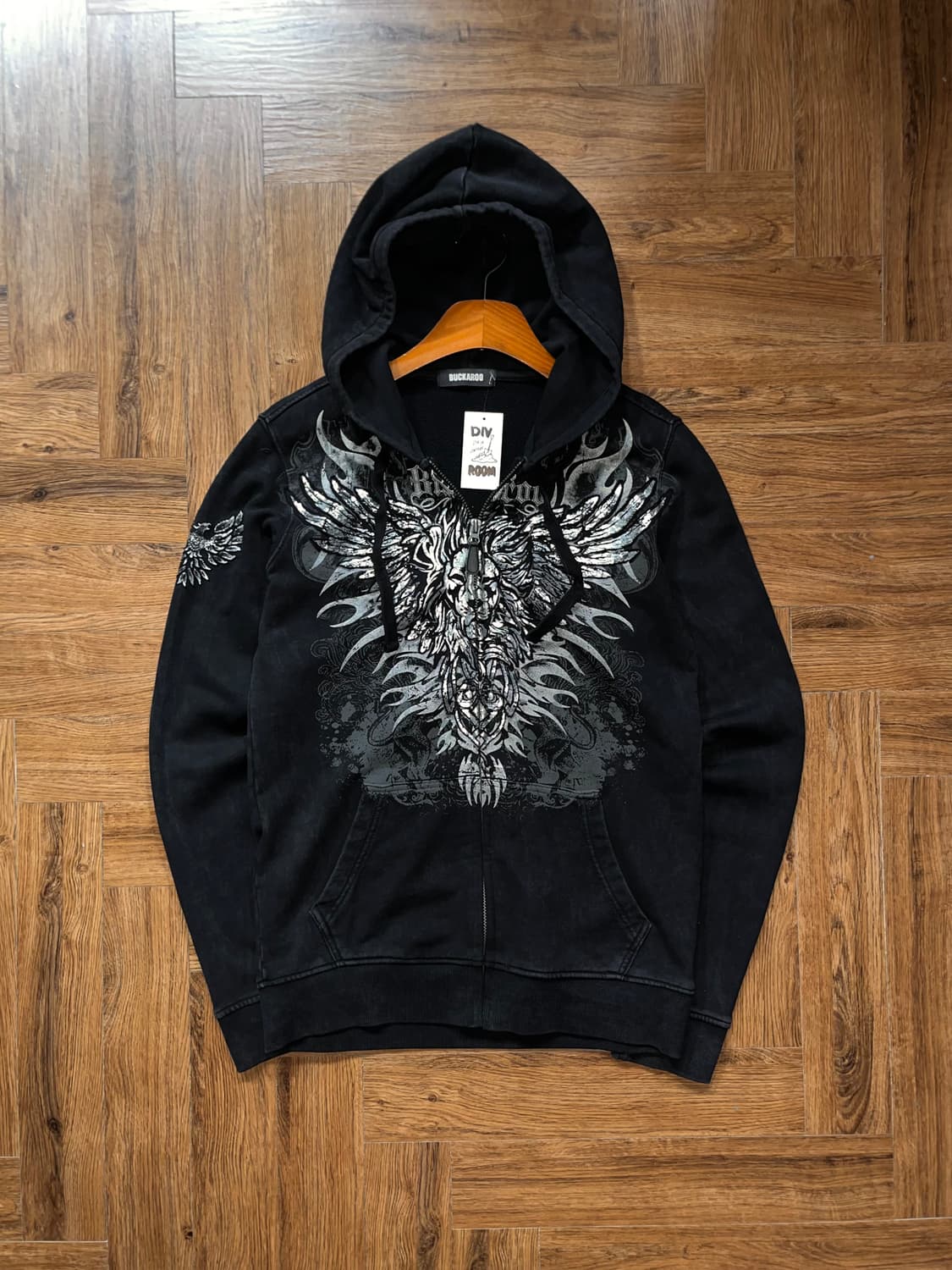 버커루 빈티지 프린팅 후드집업 상품이미지3