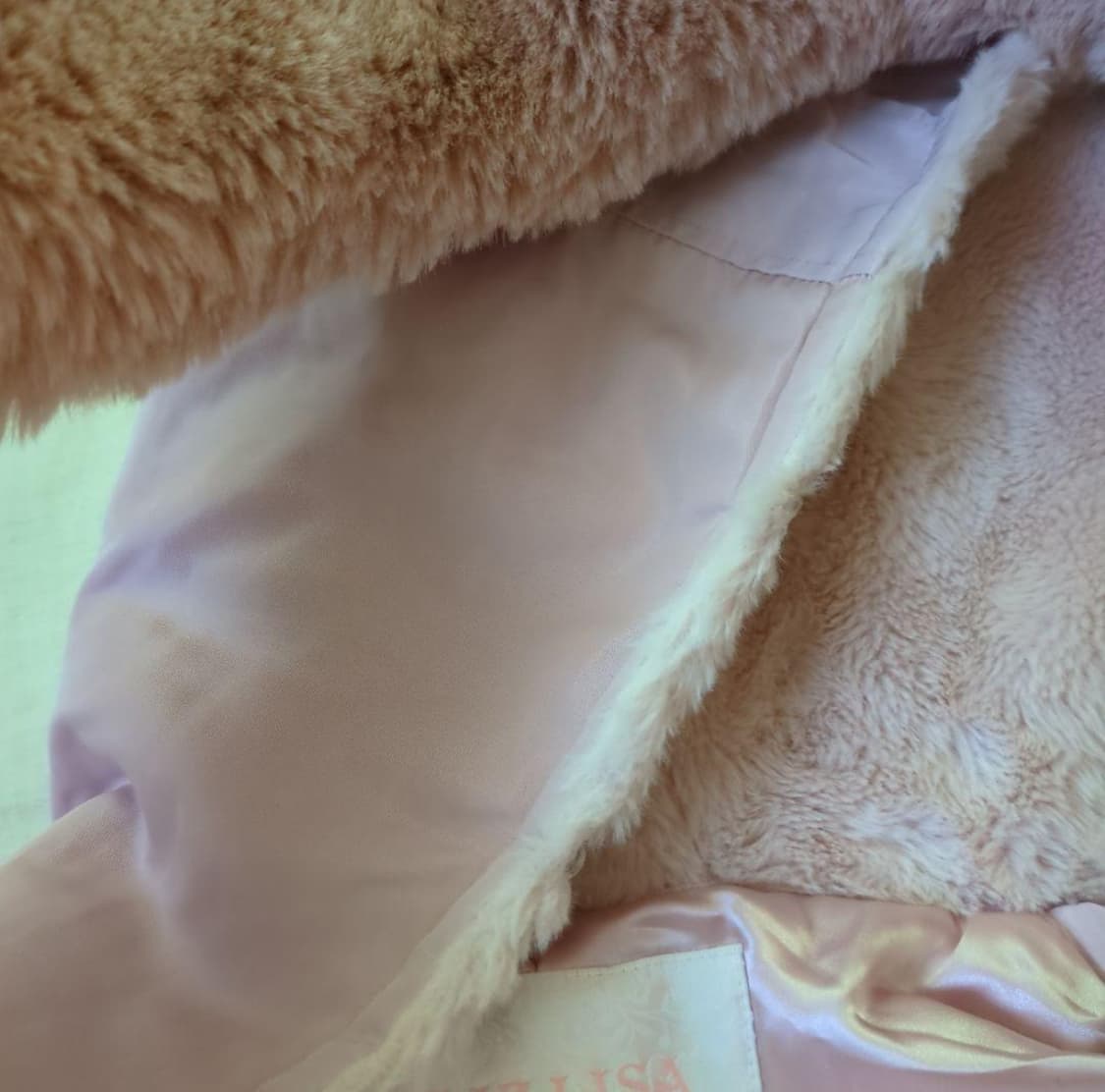 리즈리사 퍼 후드 리본 아일릿 핑크 블루종  상품이미지8