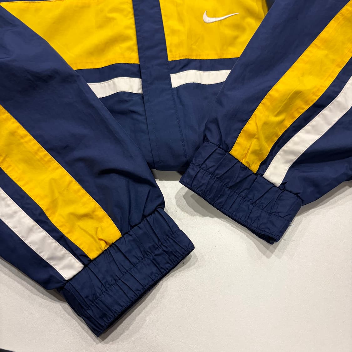 [M] 90s 나이키 올드스쿨 버튼 바람막이 네이비/옐로우 C295 상품이미지6