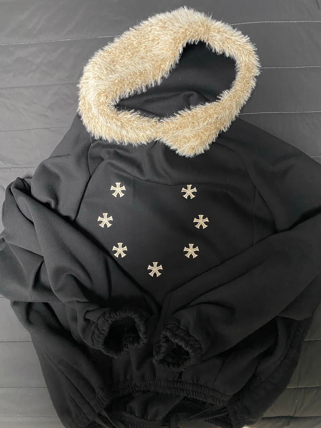 wapworks w108 베이지 퍼 후드 상품이미지2