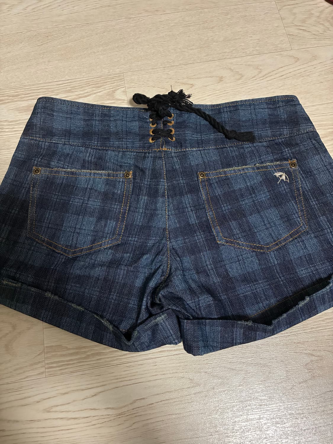 아놀드파마 빈티지 체크 데님 숏팬츠 상품이미지2