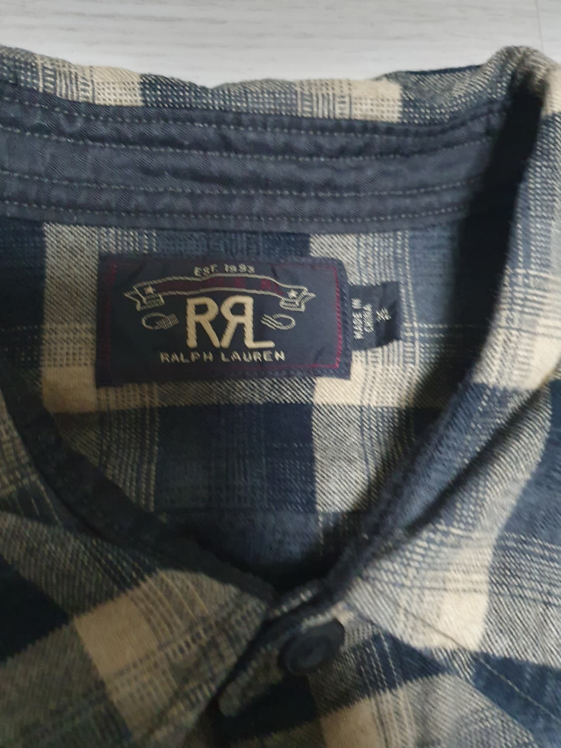 [XL] RRL 명작 코튼 옴브레 워크셔츠 105사이즈 상품이미지3