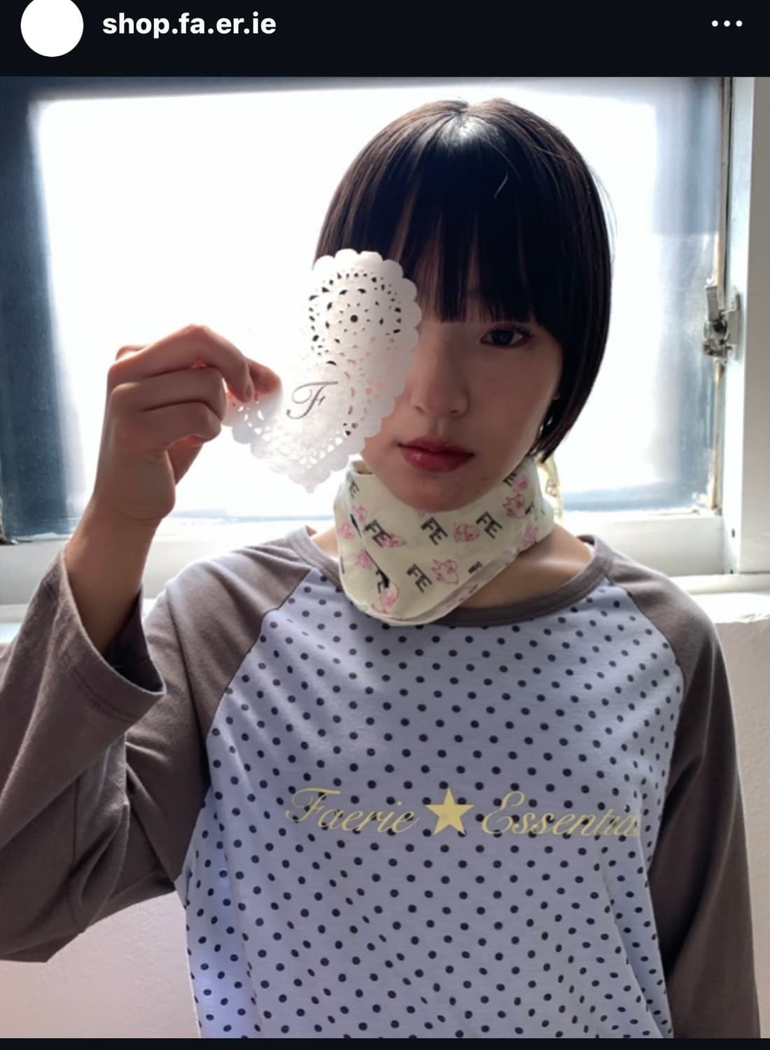 샵페어리 도트 슬리브 dot raglan sleeve top 상품이미지1