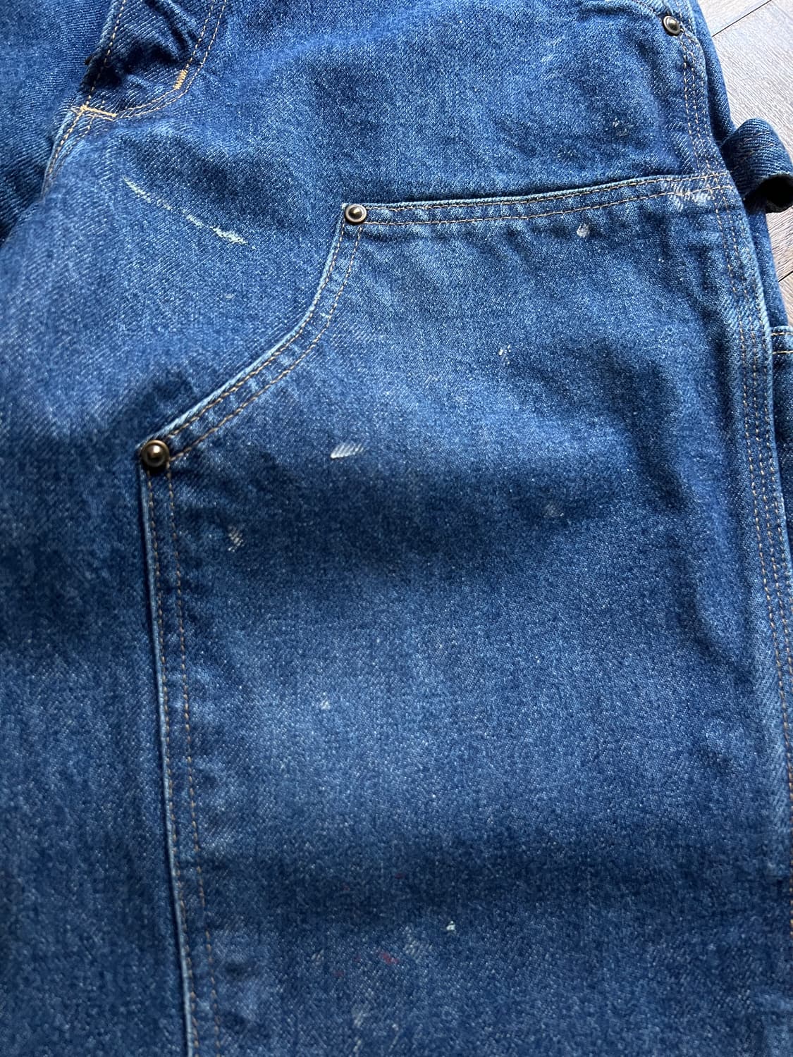 [29]칼하트 USA 빈티지 페인팅 더블니 워크 데님 팬츠 상품이미지5