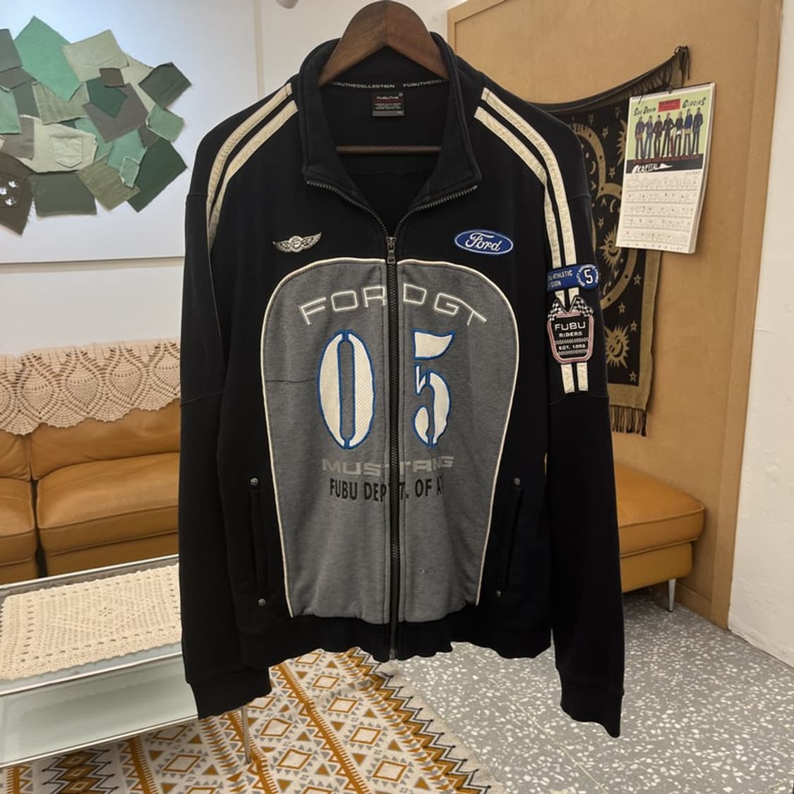 푸부 스트릿 펑크 포드 머스탱 레이싱 져지 집업 XL C10974 상품이미지3