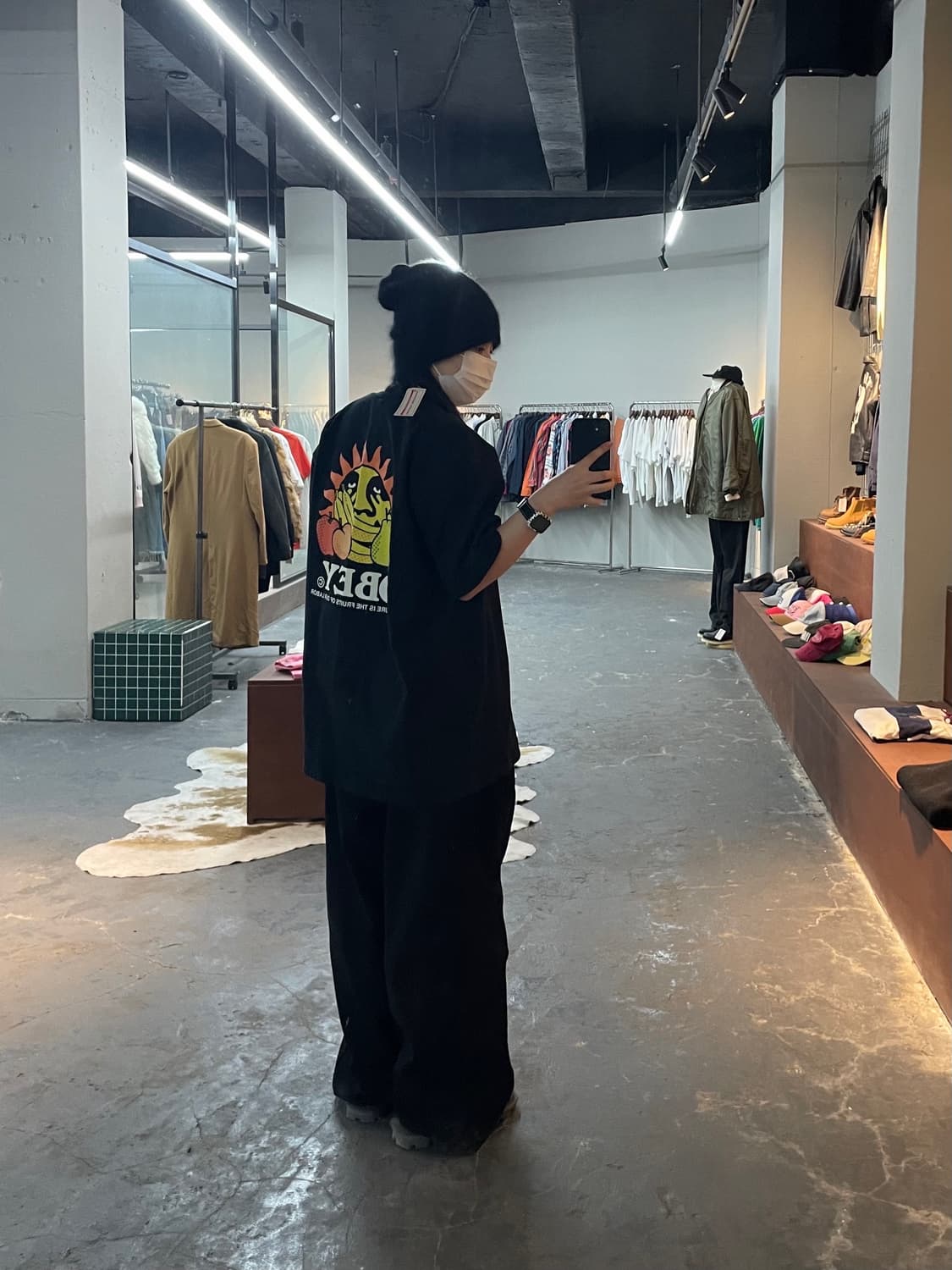 오베이 후르츠오브 아워 레이버 클래식 블랙 반팔 H1906 상품이미지1