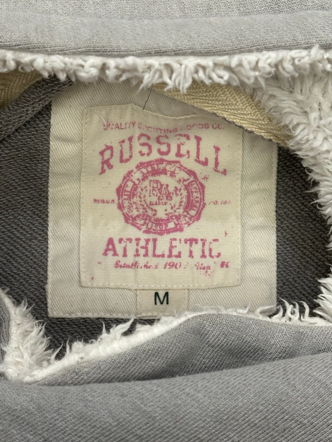 M)러셀 애슬레틱 빈티지 여성 넥버튼 디테일 플리스 후디 상품이미지6