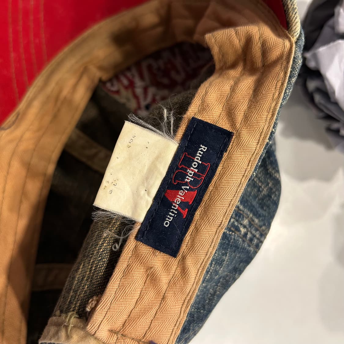 루돌프 발렌티노 빈티지 데님 볼캡 모자 상품이미지5