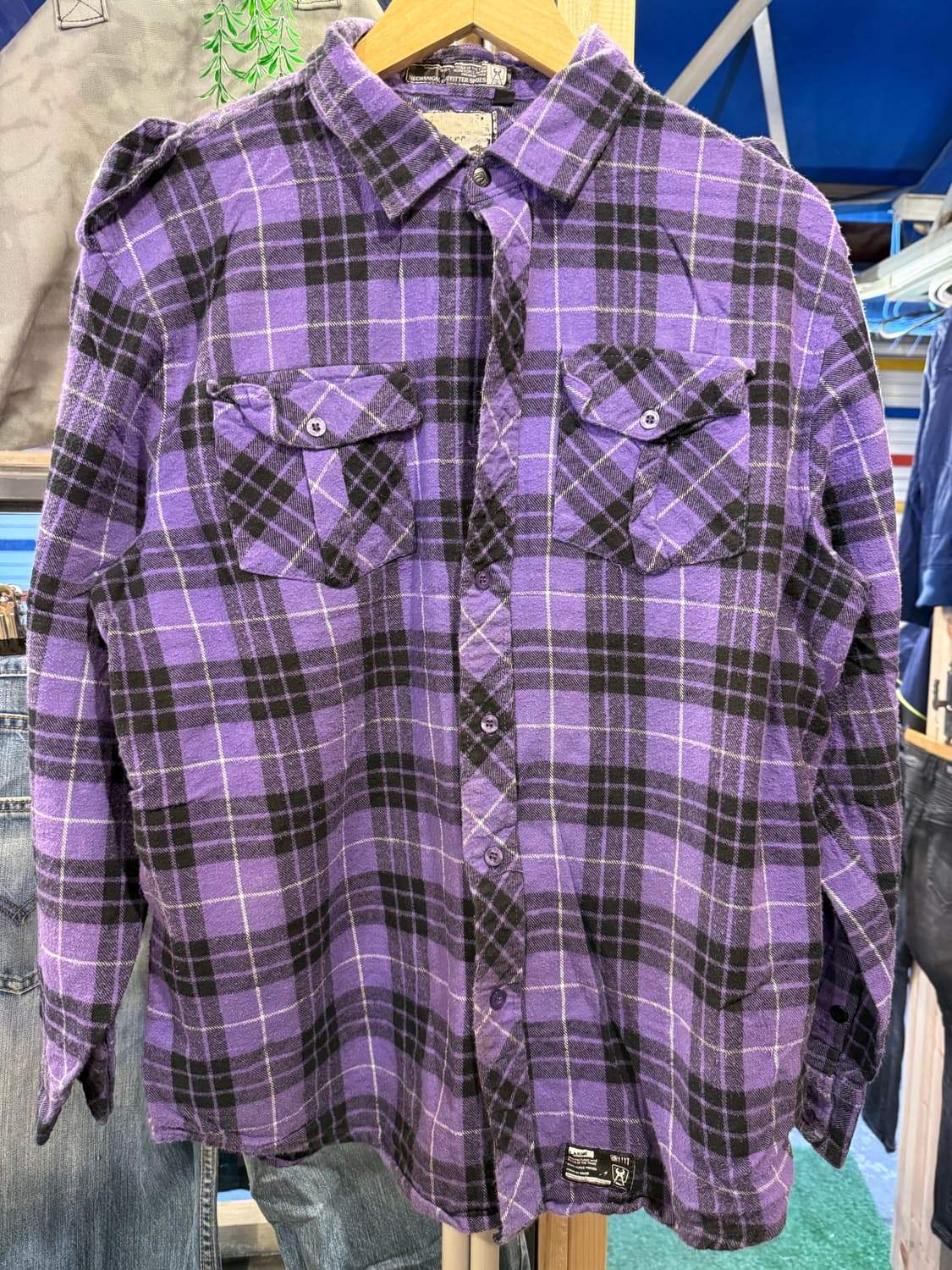 빈티지 퍼플 플란넬 셔츠 상품이미지1