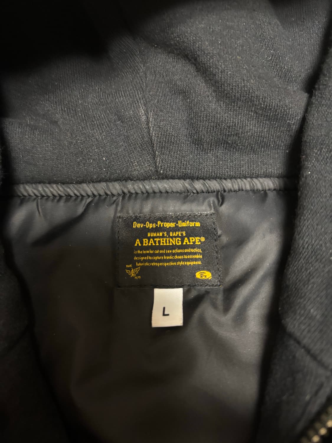 [정품] 베이프 1st 카모 샤크 ma-1 황계 후드 봄버 자켓 L 상품이미지4