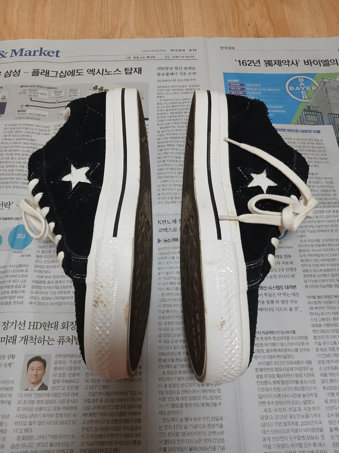 컨버스 원스타 블랙 스웨이드 스니커즈 상품이미지1