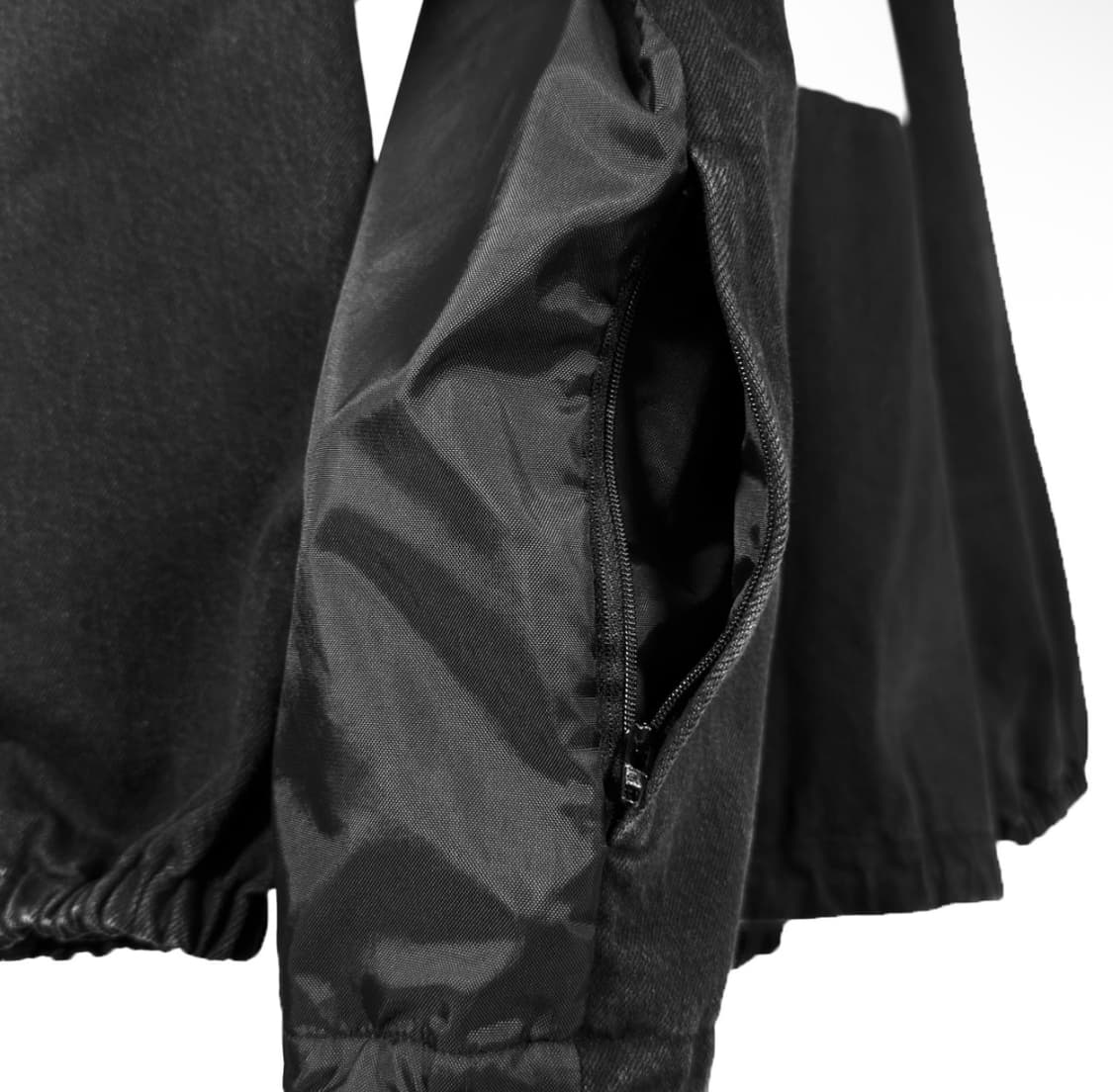 [36] 발렌시아가 남성 데님 포플린 집업 바람막이 자켓 블랙 상품이미지6