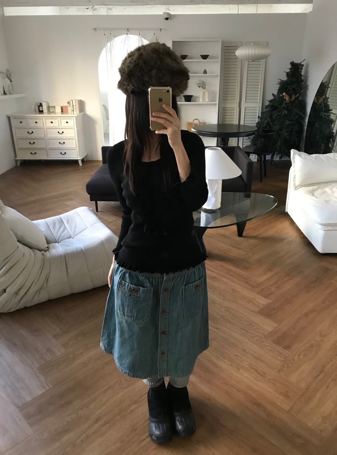 vintage frill black top 상품이미지1