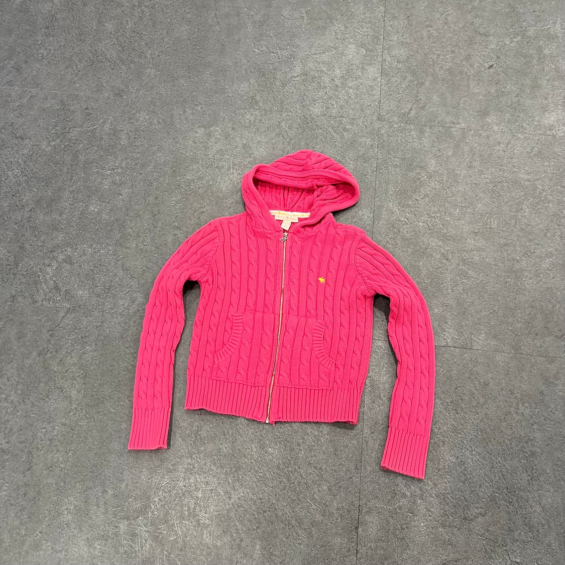 아베크롬비 핑크 딱붙 후드집업 코튼니트 대장 상품이미지1