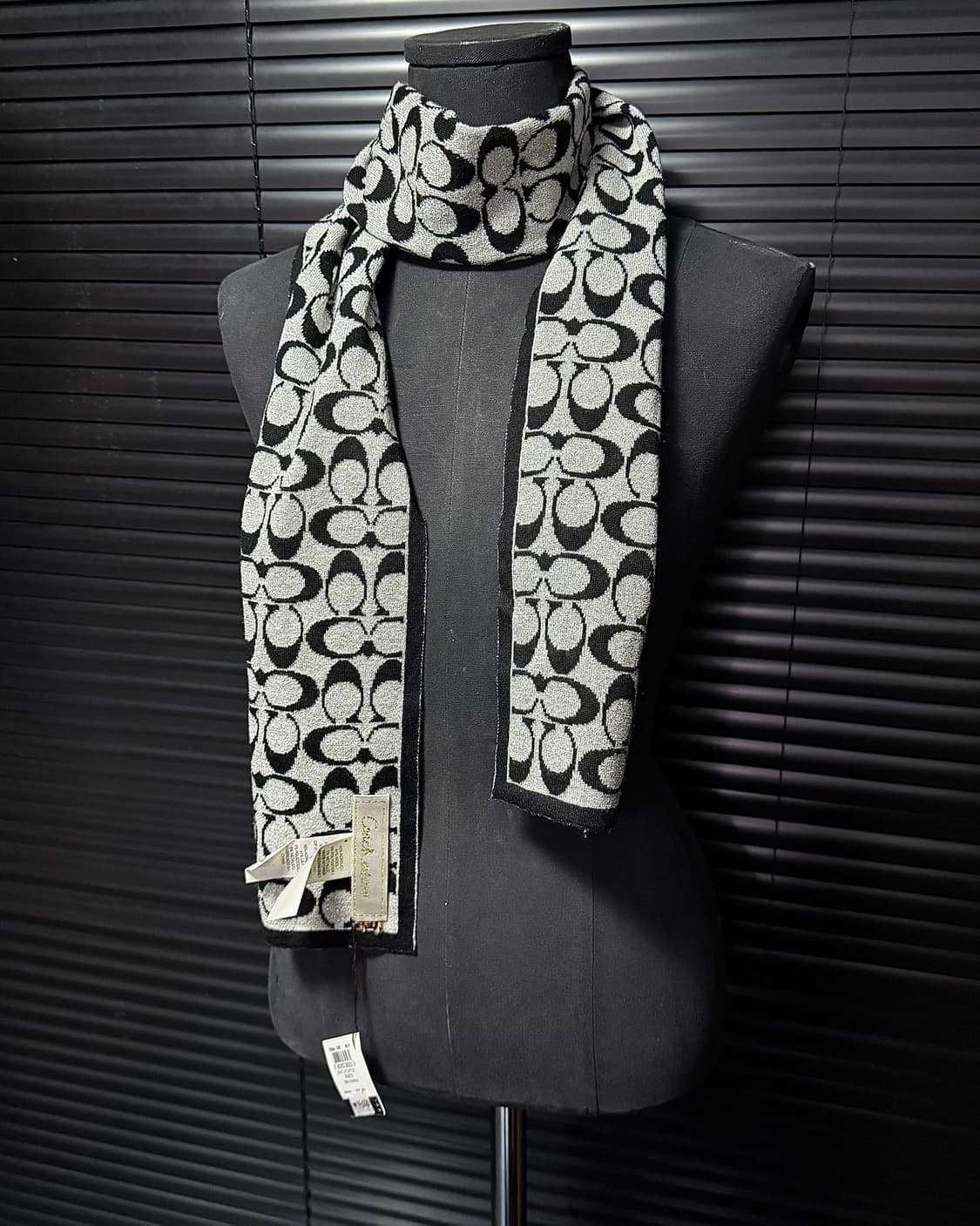 코치 양면 블랙 실버 그레이 회색 아이보리 목도리 머플러 명품 스카프 상품이미지2