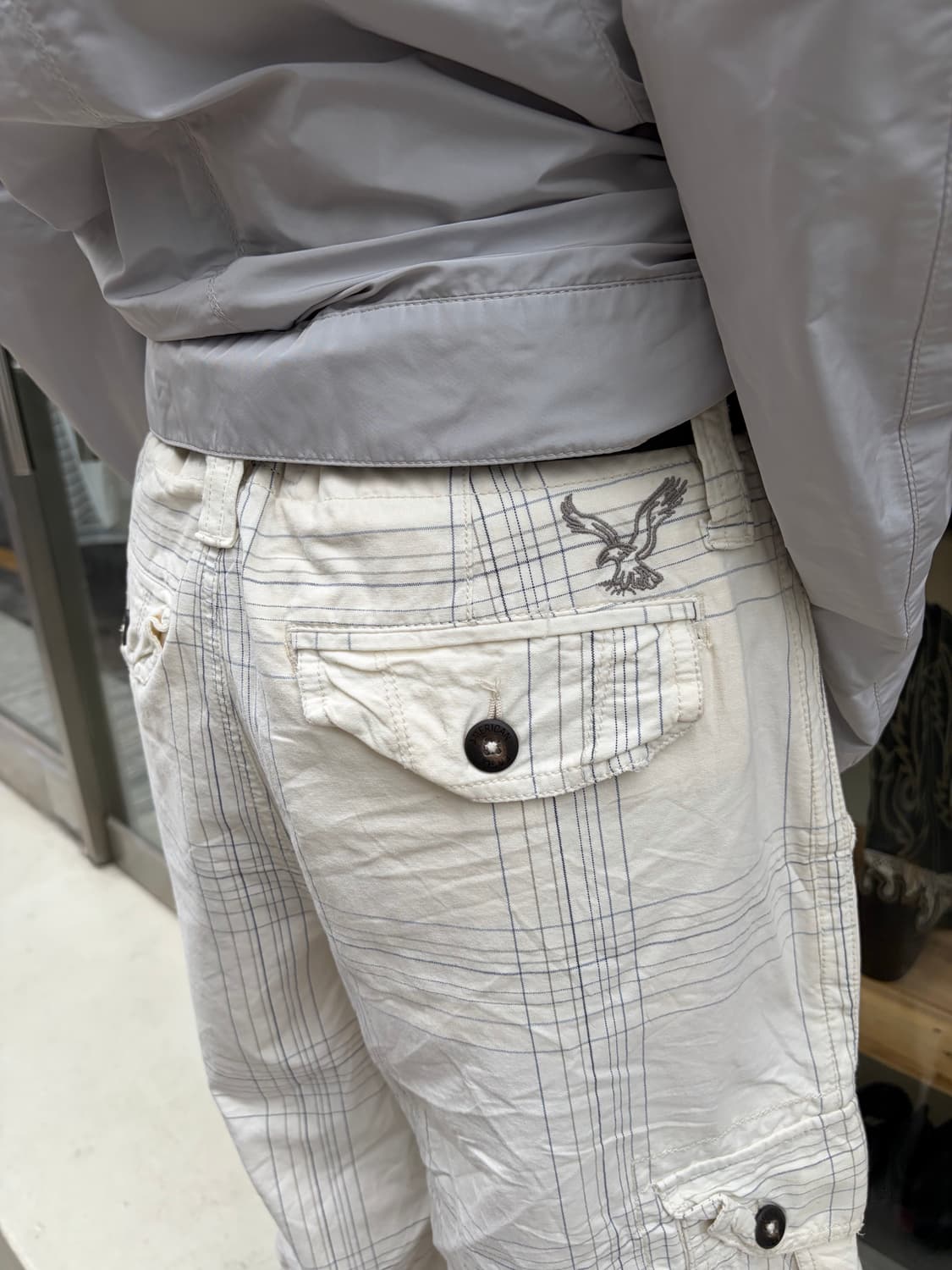 30) American Eagle 화이트 체크 카고 쇼츠 상품이미지6