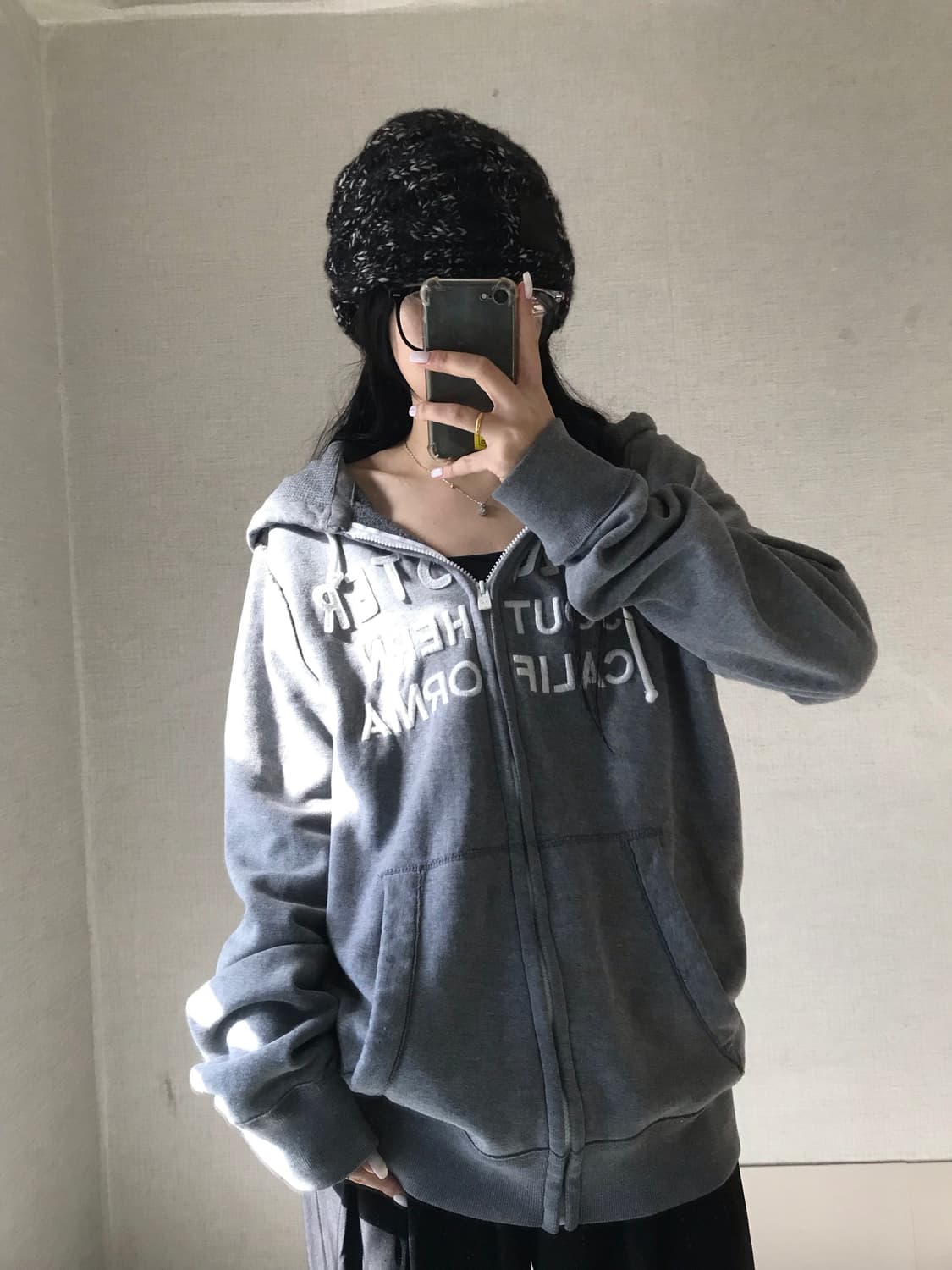 홀리스터 그레이 오버핏 후드집업 상품이미지1