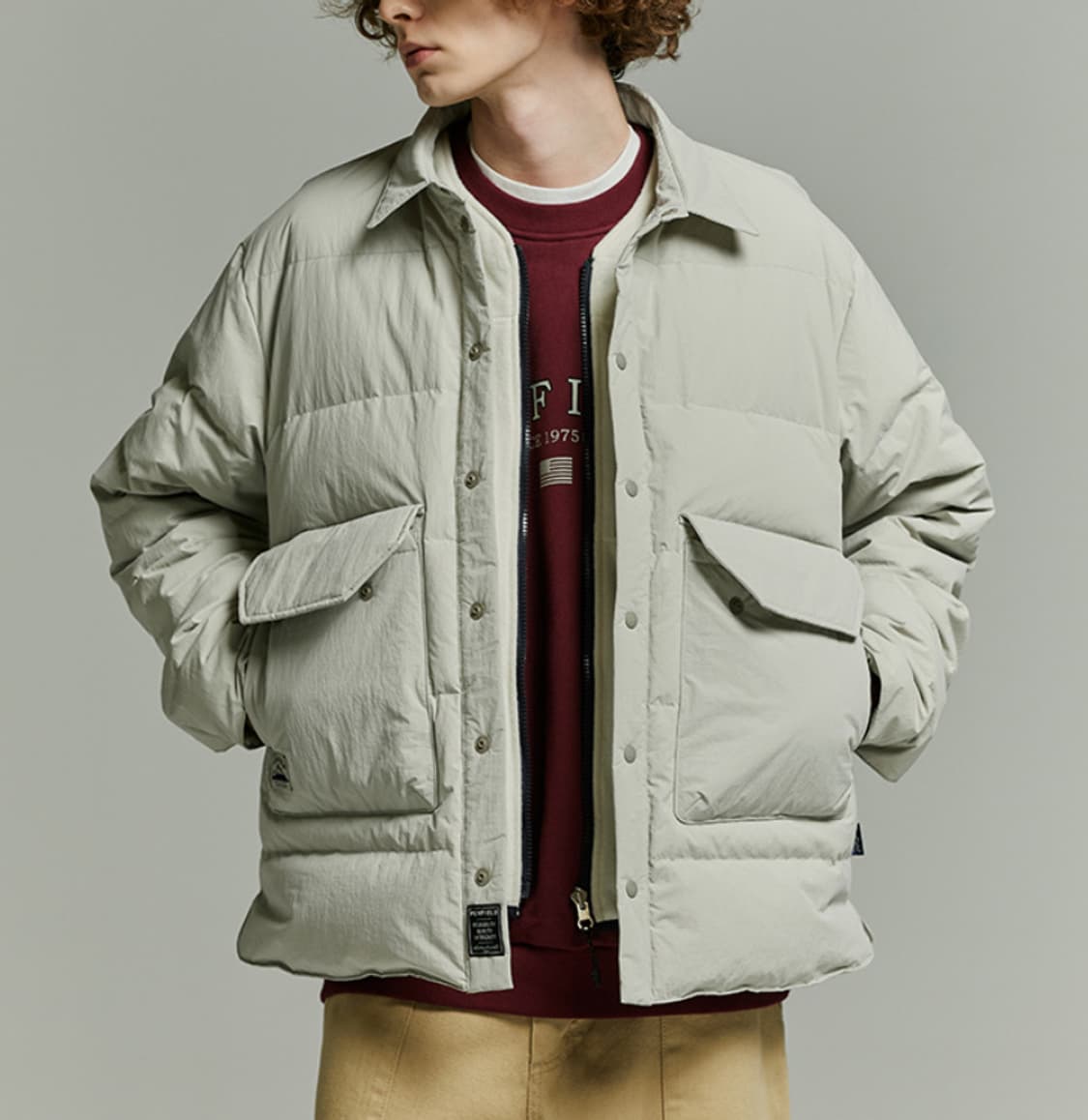 새상품)펜필드 퀄팅 다운 셔츠자켓 라이트그레이 95,100 상품이미지1