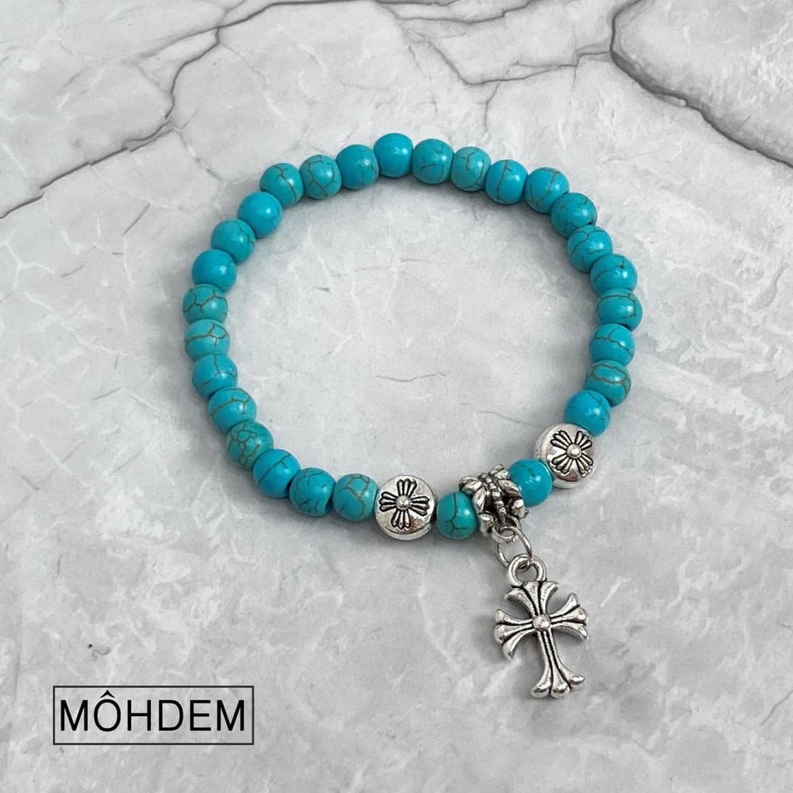 [Unisex] 크로스2 터키석 원석 팔찌 상품이미지5