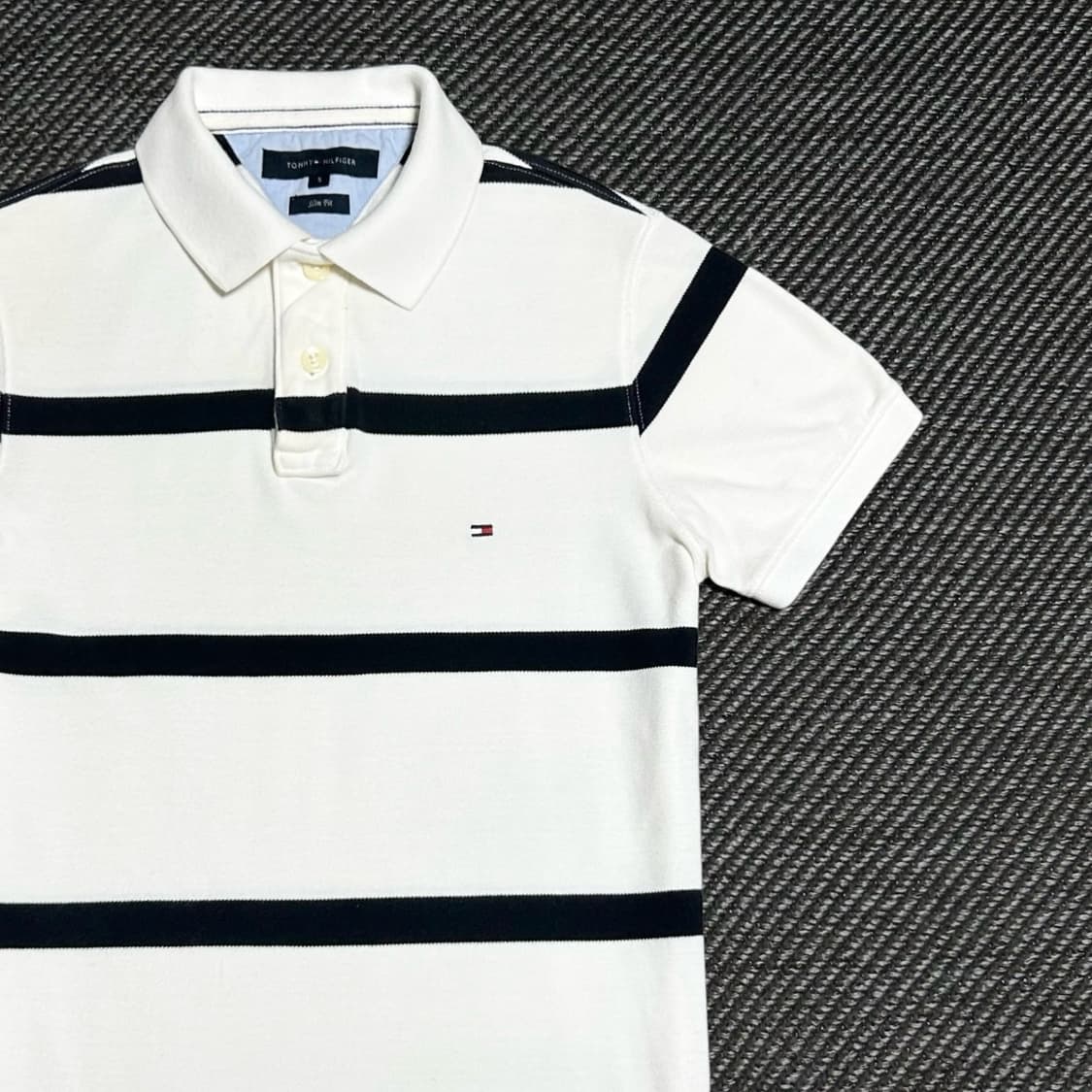 [S] Tommy 타미힐피거 스트라이프 반팔 카라티 상품이미지2