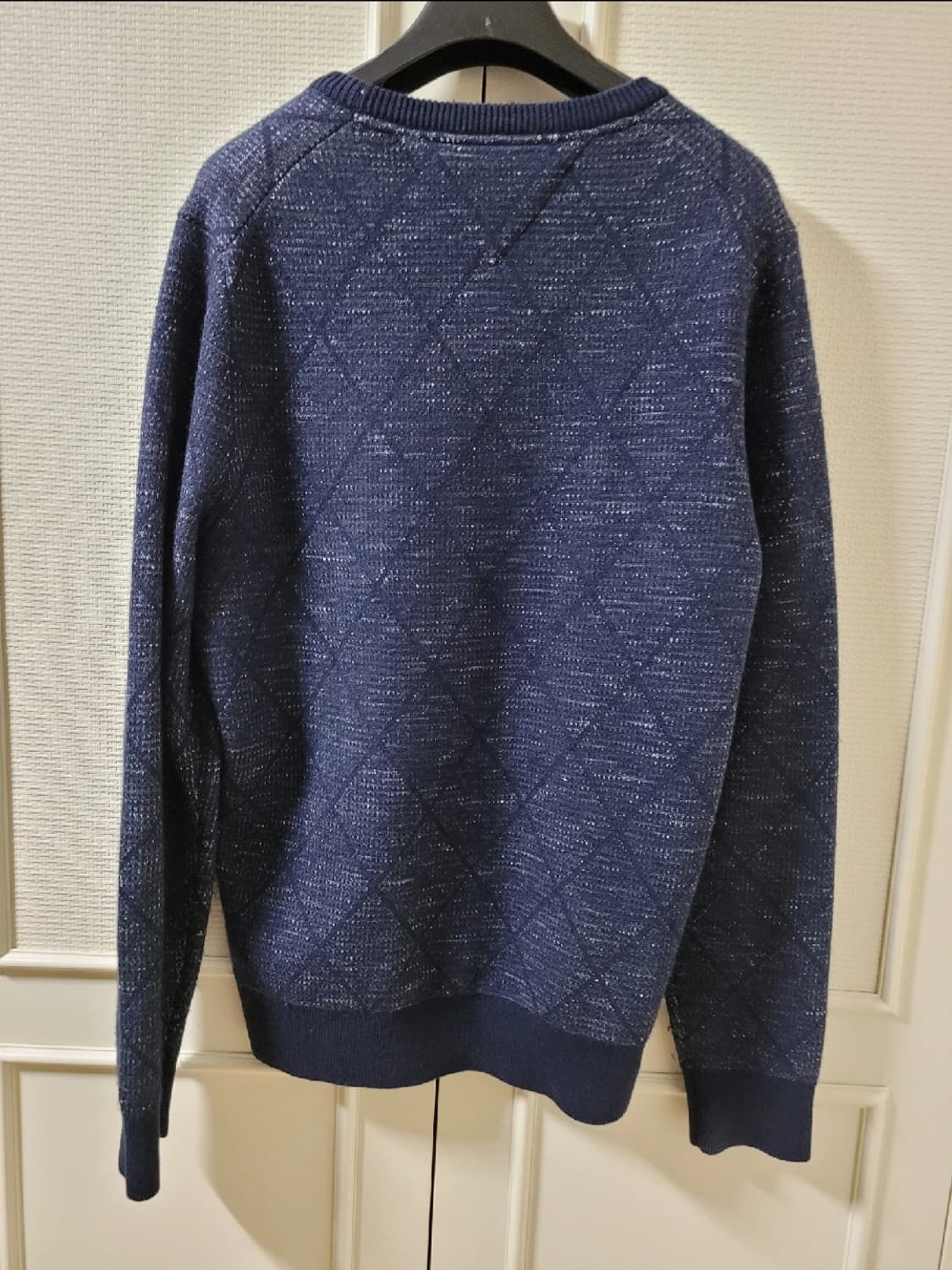 타미힐피거 다이아패턴 네이비 미드웨이트 직조 니트 S 사이즈 상품이미지3