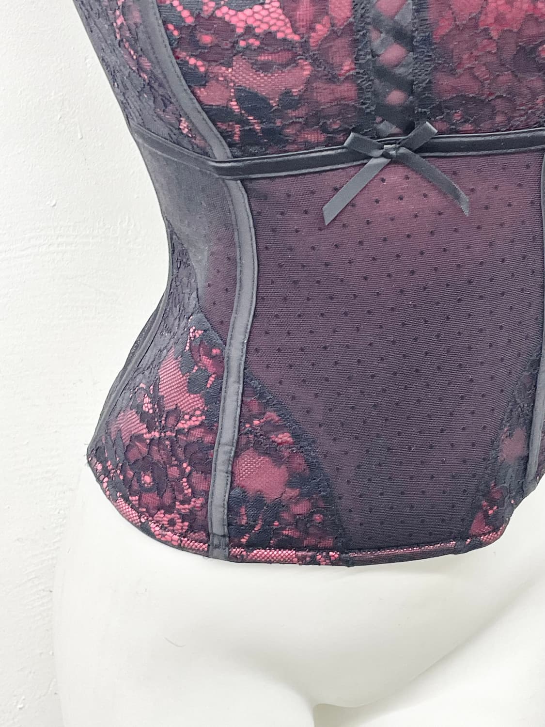 갸루 새틴 레이스 코르셋 상품이미지3