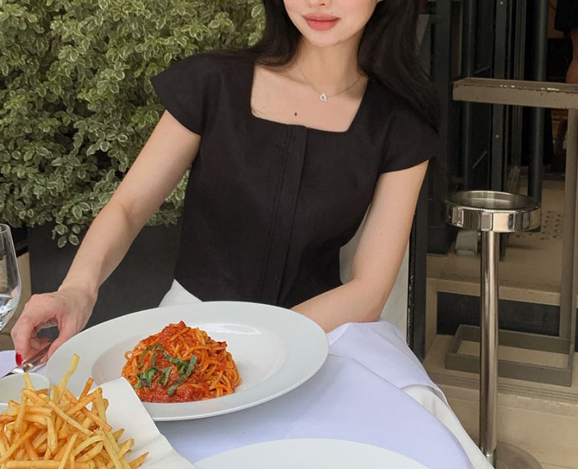 [브론] 린넨 스퀘어 자켓 (블랙 / M) 상품이미지2