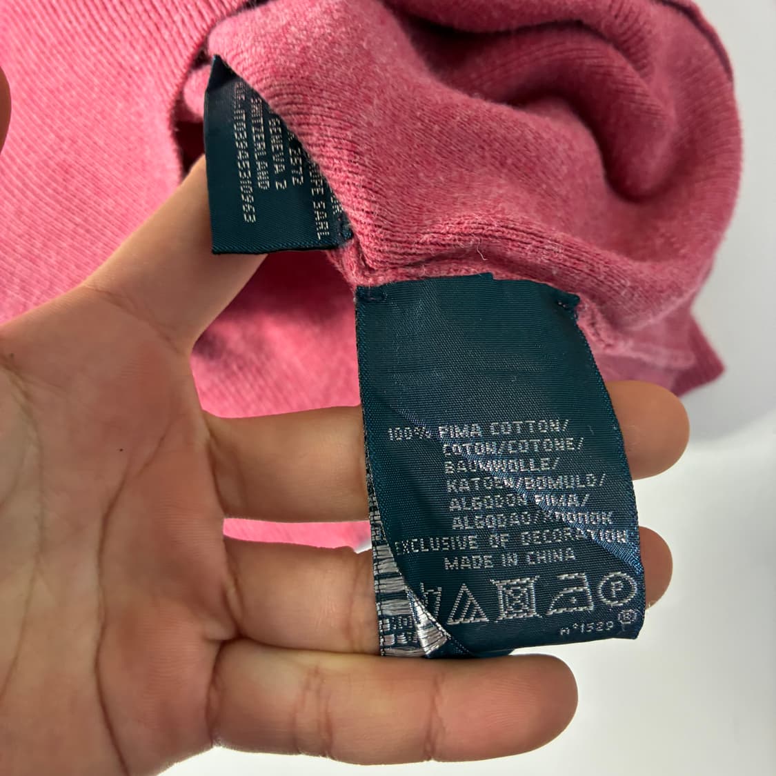 Polo  폴로 랄프로렌 90,s 자수 피마코튼 핑크 니트   상품이미지5