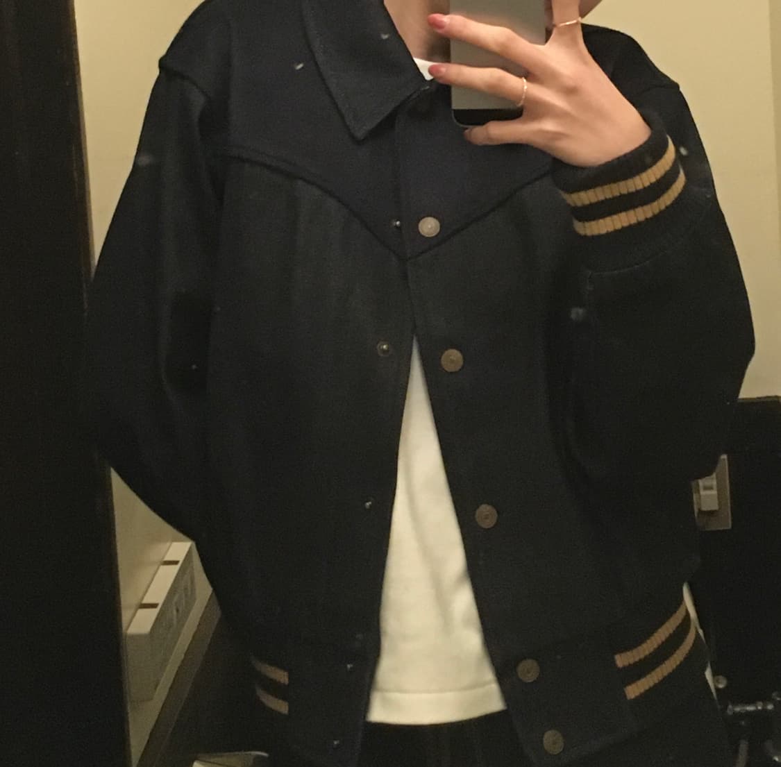 Revi Strauss(리바이스 스트라우스) 크롭 울 데님 믹스 자켓 상품이미지5