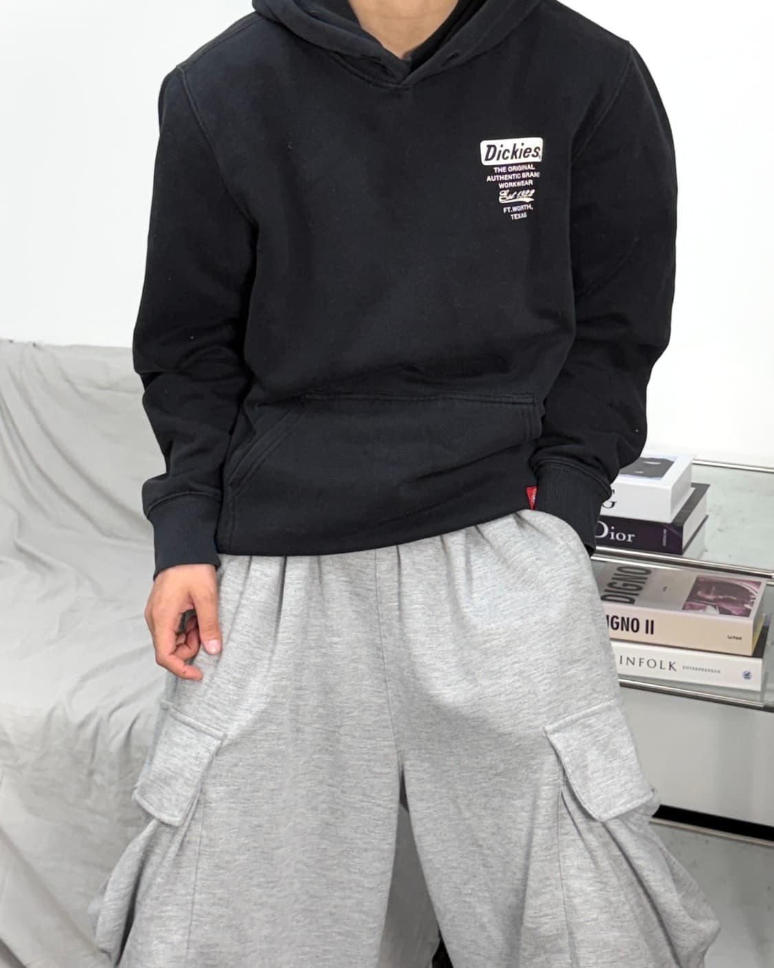 디키즈 블랙 오리지널 프린팅 후드티 M 상품이미지2
