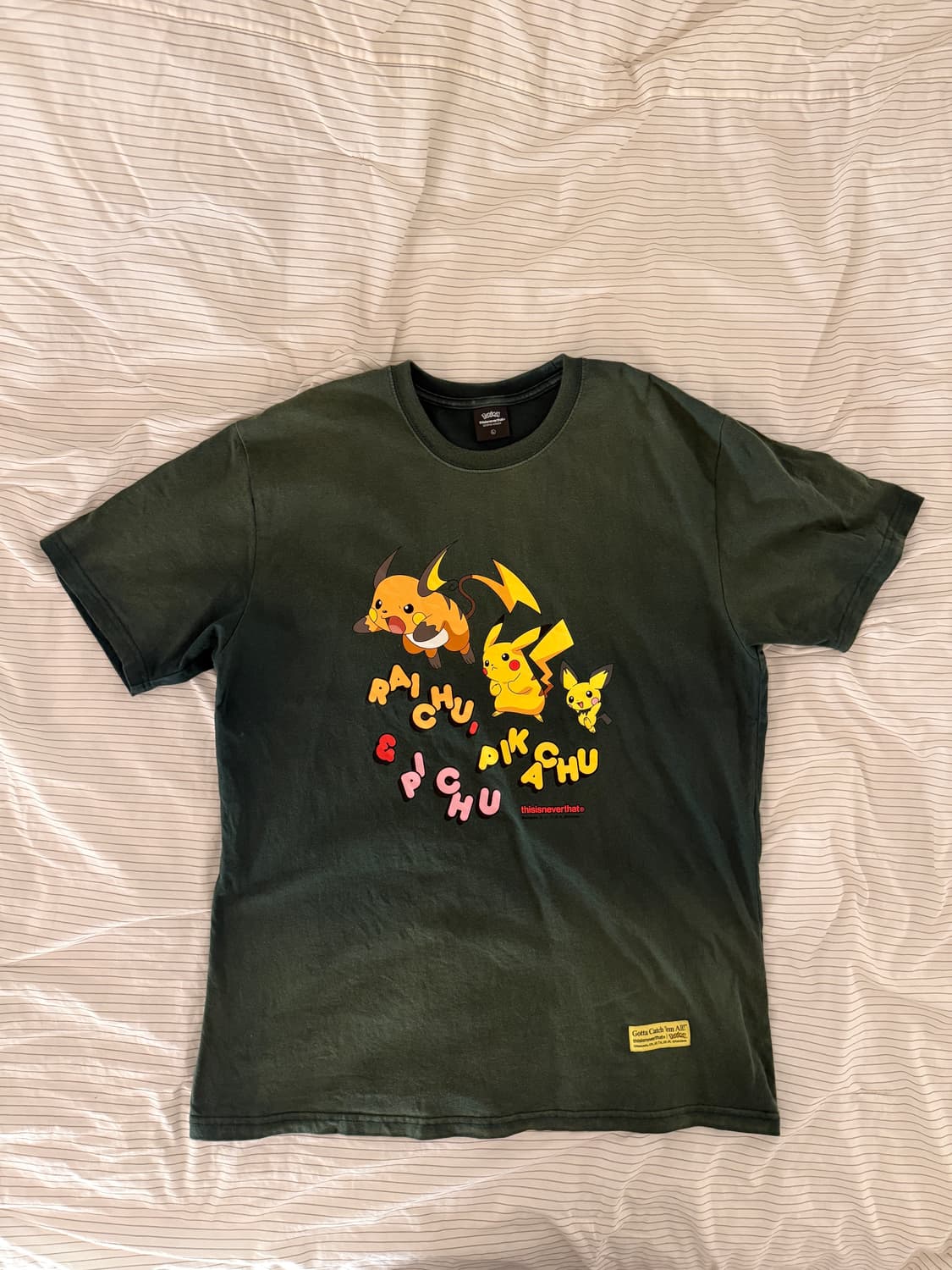 디스이즈네버댓 × 포켓몬 피카츄 워싱 티셔츠 상품이미지3