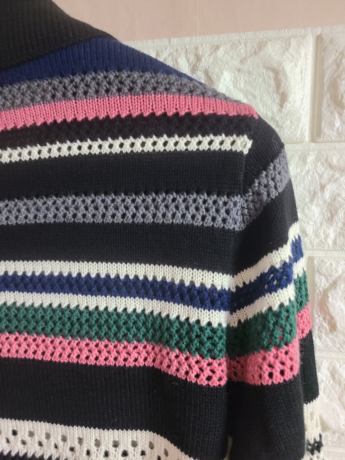 KUOSE 스트라이프 니트 가디건 M 상품이미지9