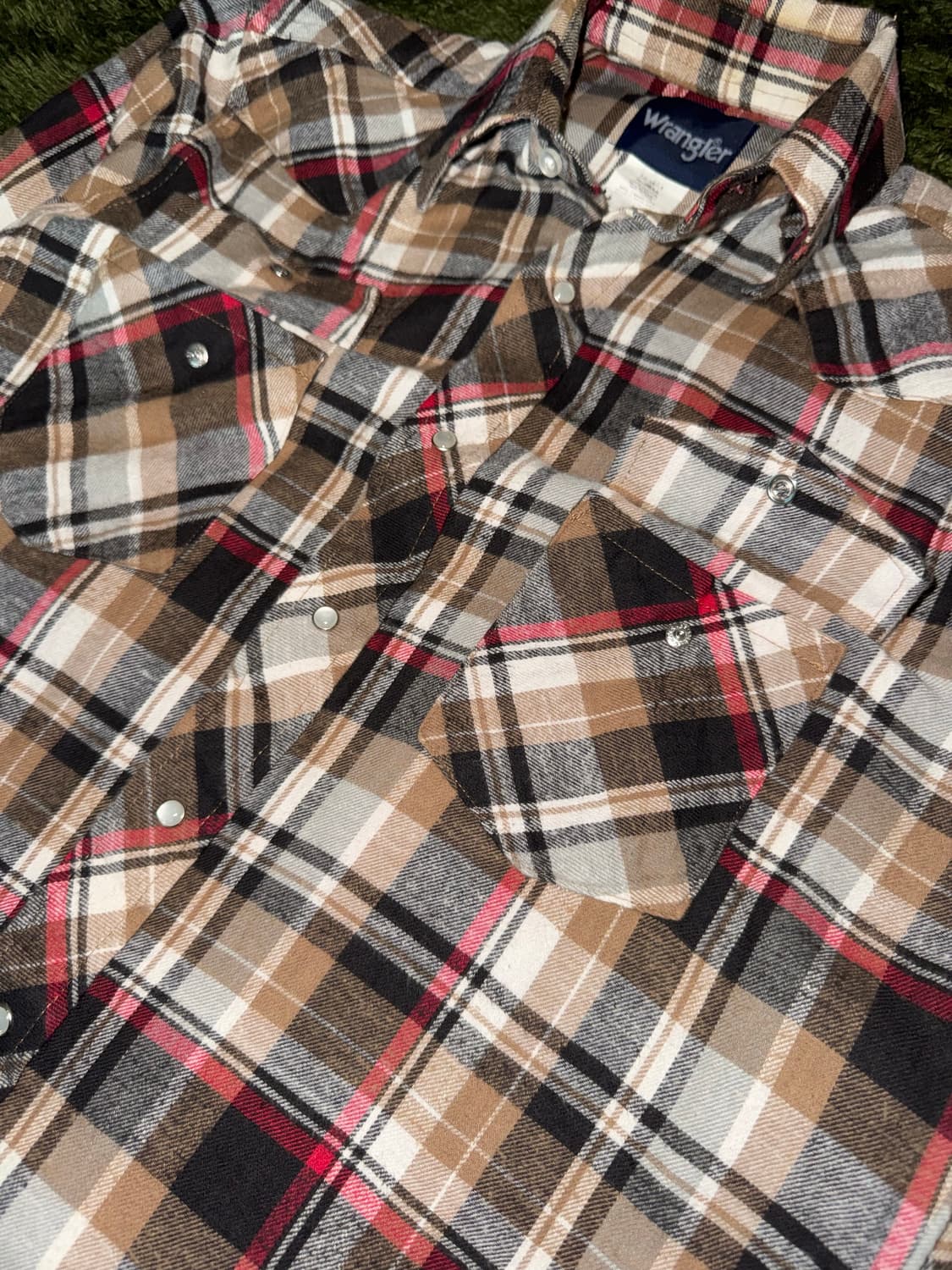 [M] Wrangler 올드 랭글러 펄 스냅 웨스턴 셔츠 플레이드 상품이미지4